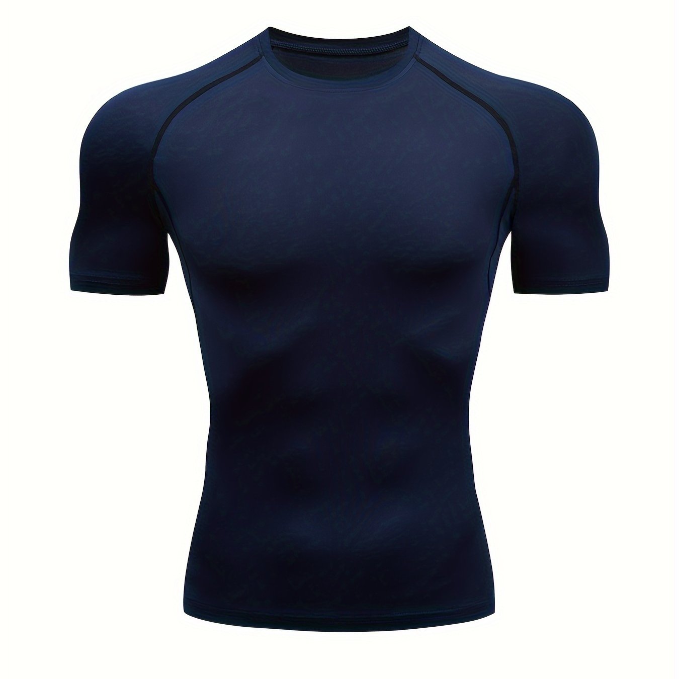 T-shirt de compression homme haute élasticité, respirant et séchage rapide, manches courtes, idéal pour le gym et activités extérieures.