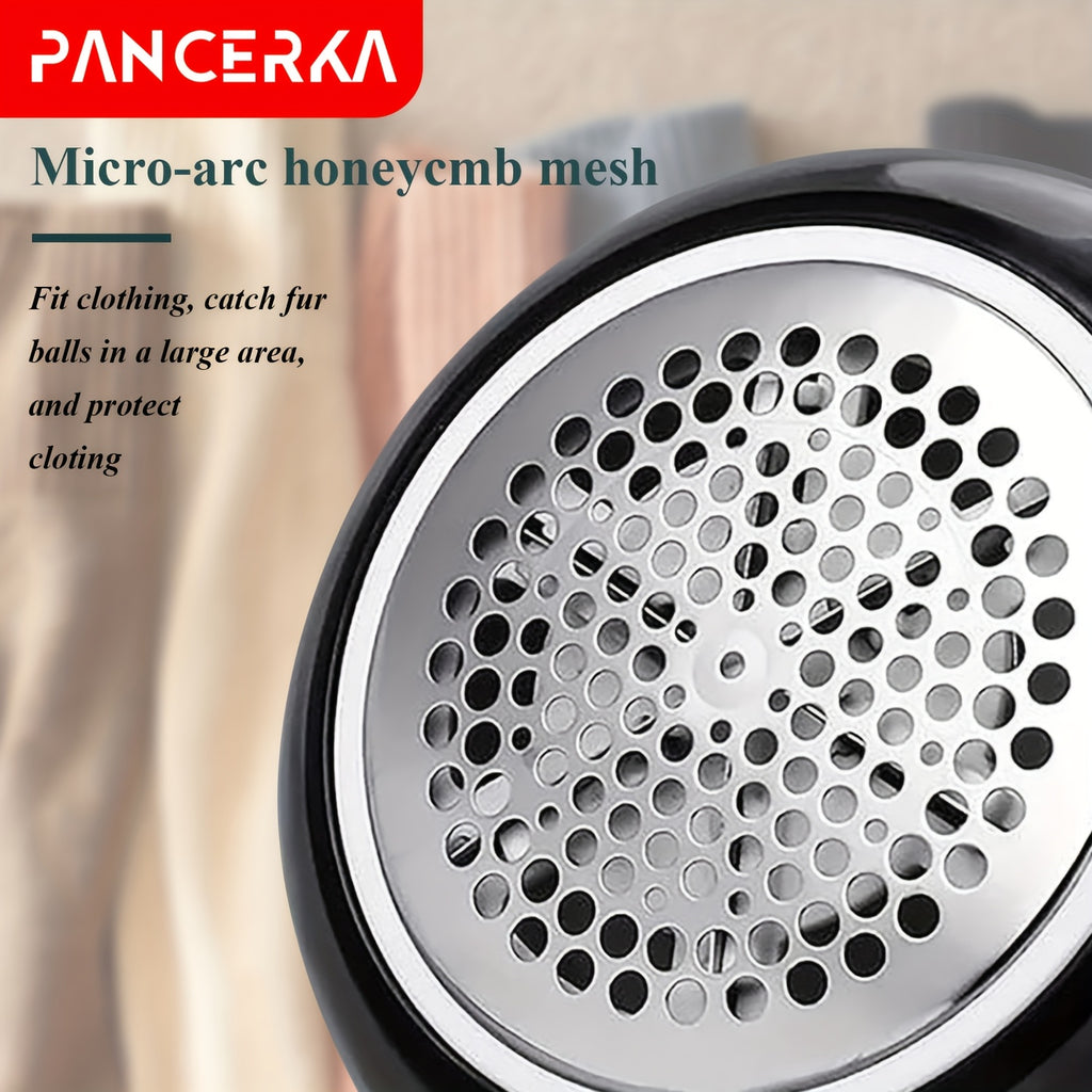 Pince à tissus PANCERKA portable USB, lame à six lames et grille nid d’abeille, enlève bouloches et peluches efficacement à domicile.