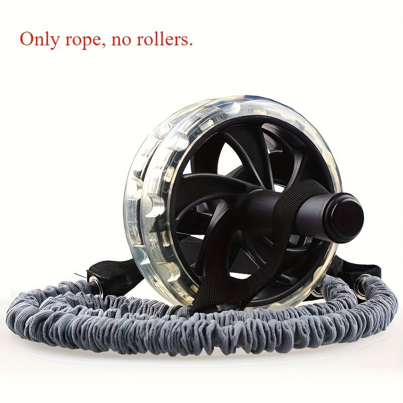 2pcs Black Core Strength Training Equipment - Rebound Ab Wheel with Adjustable Resistance Bands, for Beginners & Advanced Fitness, Core Stability, Muscle Toning