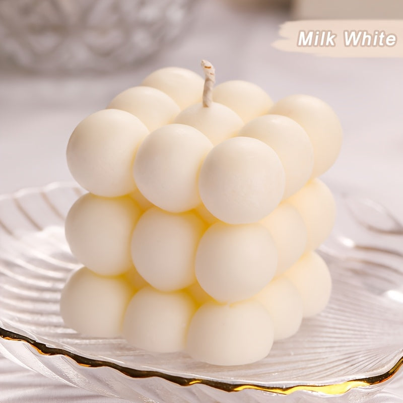 Bougie en forme de cube Décorative pour Noël, Saint-Valentin, diplômes ou anniversaires, parfaite comme cadeau pour amis, enseignants ou décoration maison.