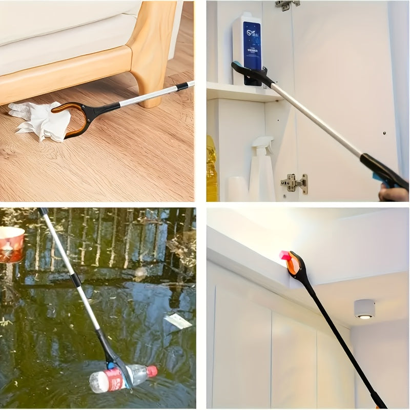 Outil de préhension pliable 32 ", mâchoires rotatives 360° et pointe magnétique, léger, idéal ramassage, accessible aux personnes âgées.