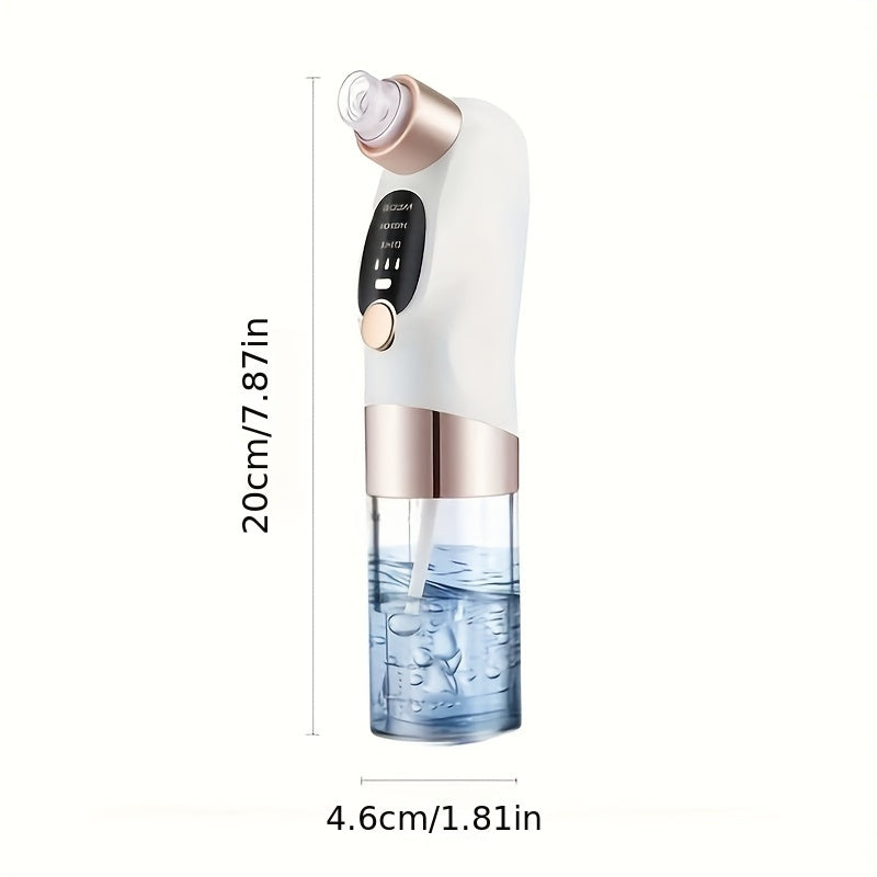 Appareil beauté USB rechargeable pour extraction points noirs, nettoie en douceur les pores, livré avec 5 embouts, unisexe et portable.