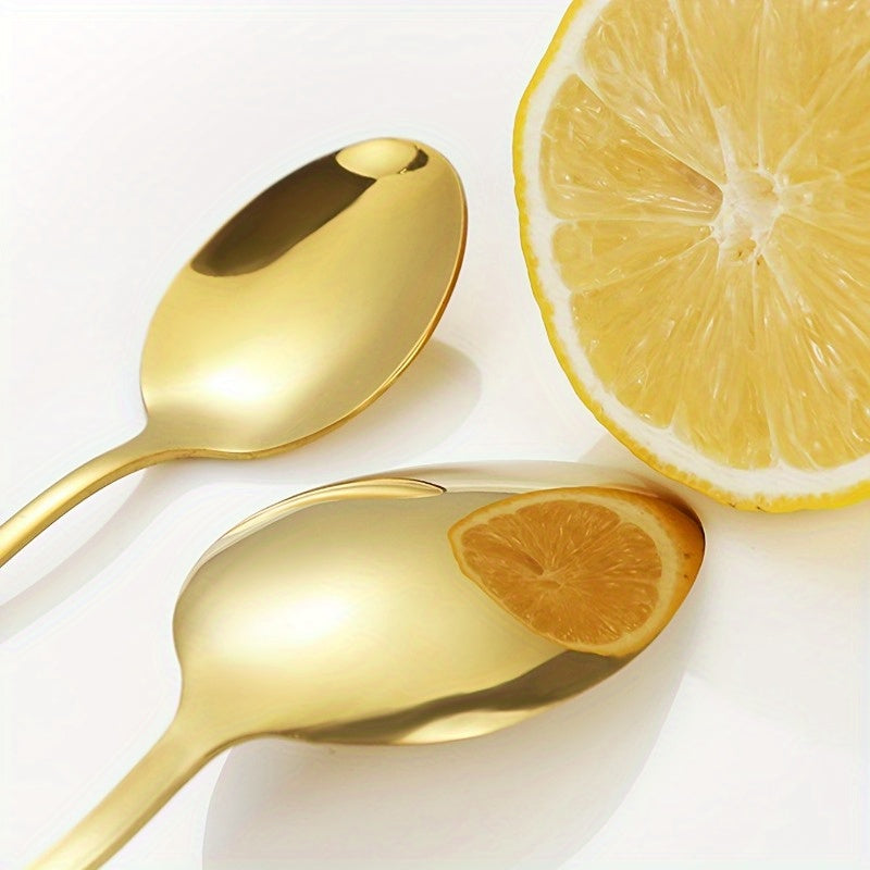 Set de Couverts en Acier Inoxydable : Acier haute qualité, finition miroir, lavable au lave-vaisselle, idéal cuisine, restaurant et camping.