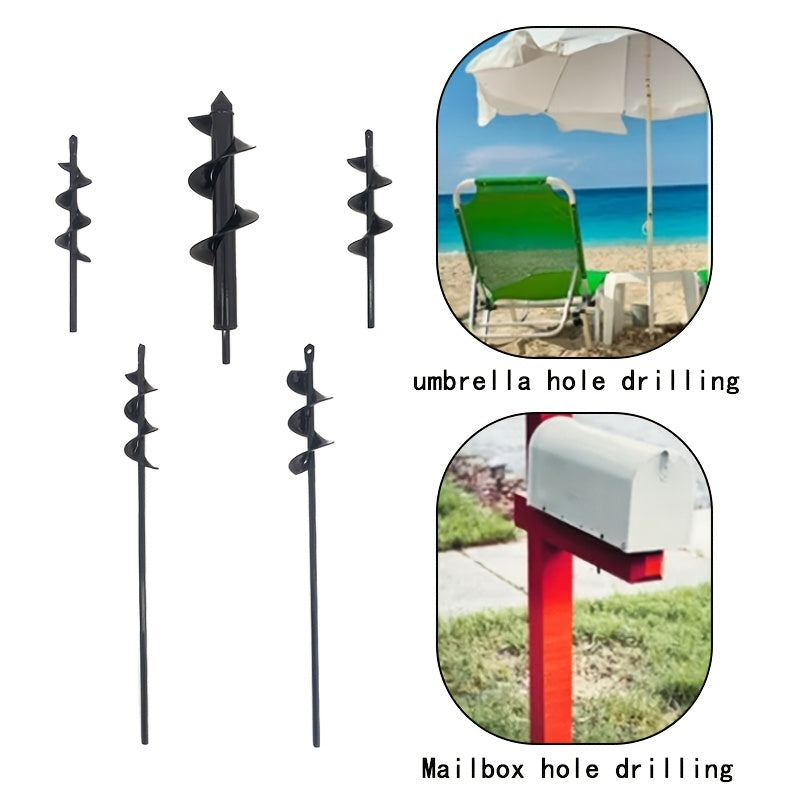 Heavy-Duty Spiral Drill Bit for Gardening &amp; Lawn Care - 3/8" Hex Shank, Sharp Blades, Ergonomic Handle, Multi-Size (3/4" to 2" Heads) for Digging, Sod, Weeding, Weed Removal, Garden Tool, Robust Construction, Durable Construc