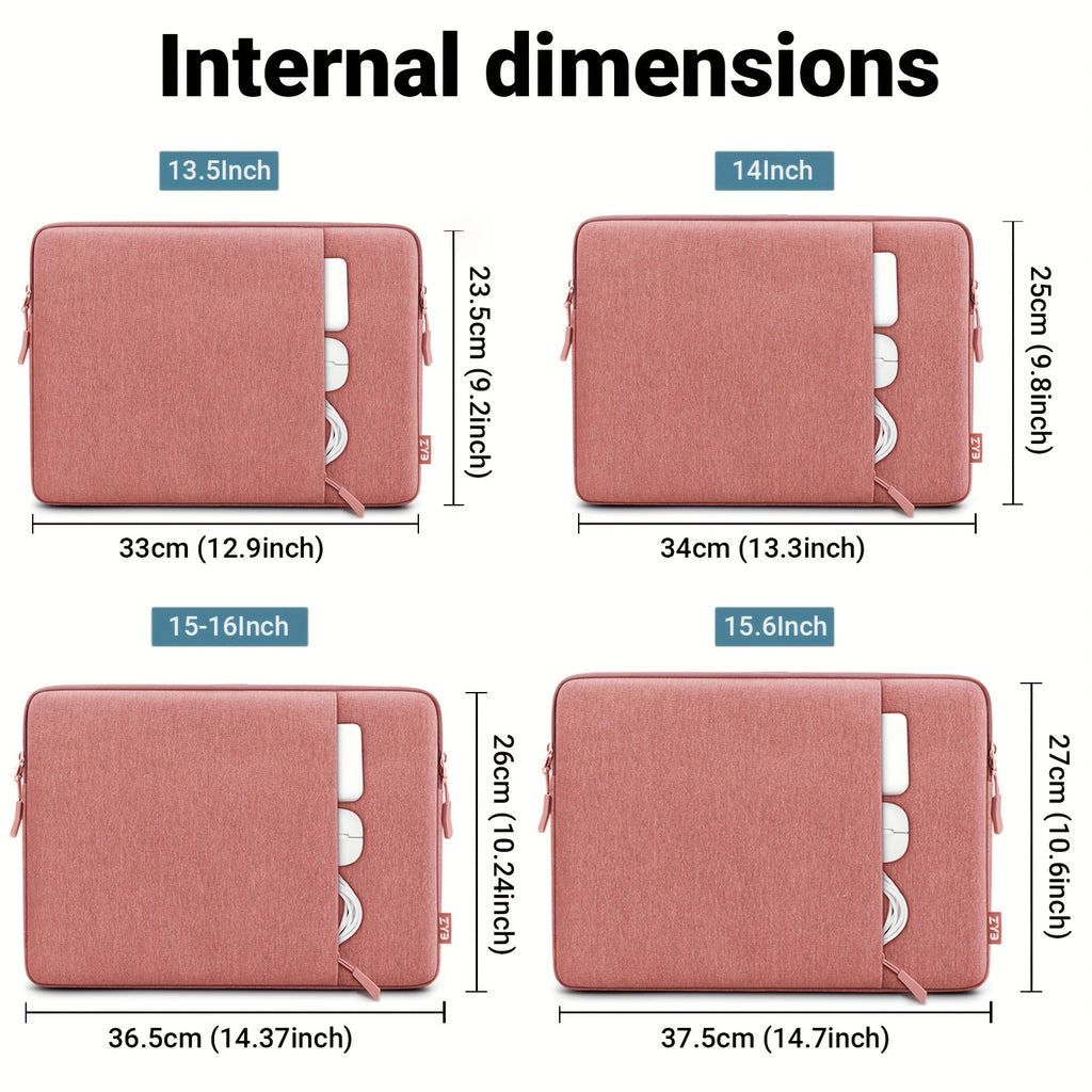 Housse de protection pour ordinateur portable, compatible MacBook et autres notebooks 13,5 à 16 ", avec compartiment accessoires, design rose, transport sûr et élégant.
