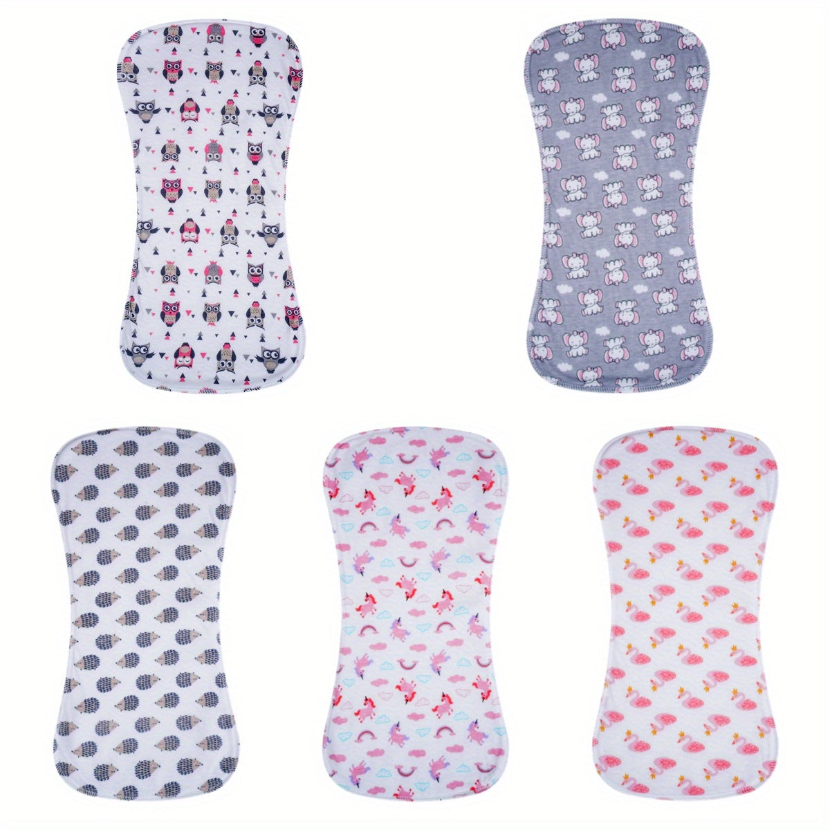 Lot de 5 langes en coton, extra absorbants et doux, pour bébés garçons et filles.