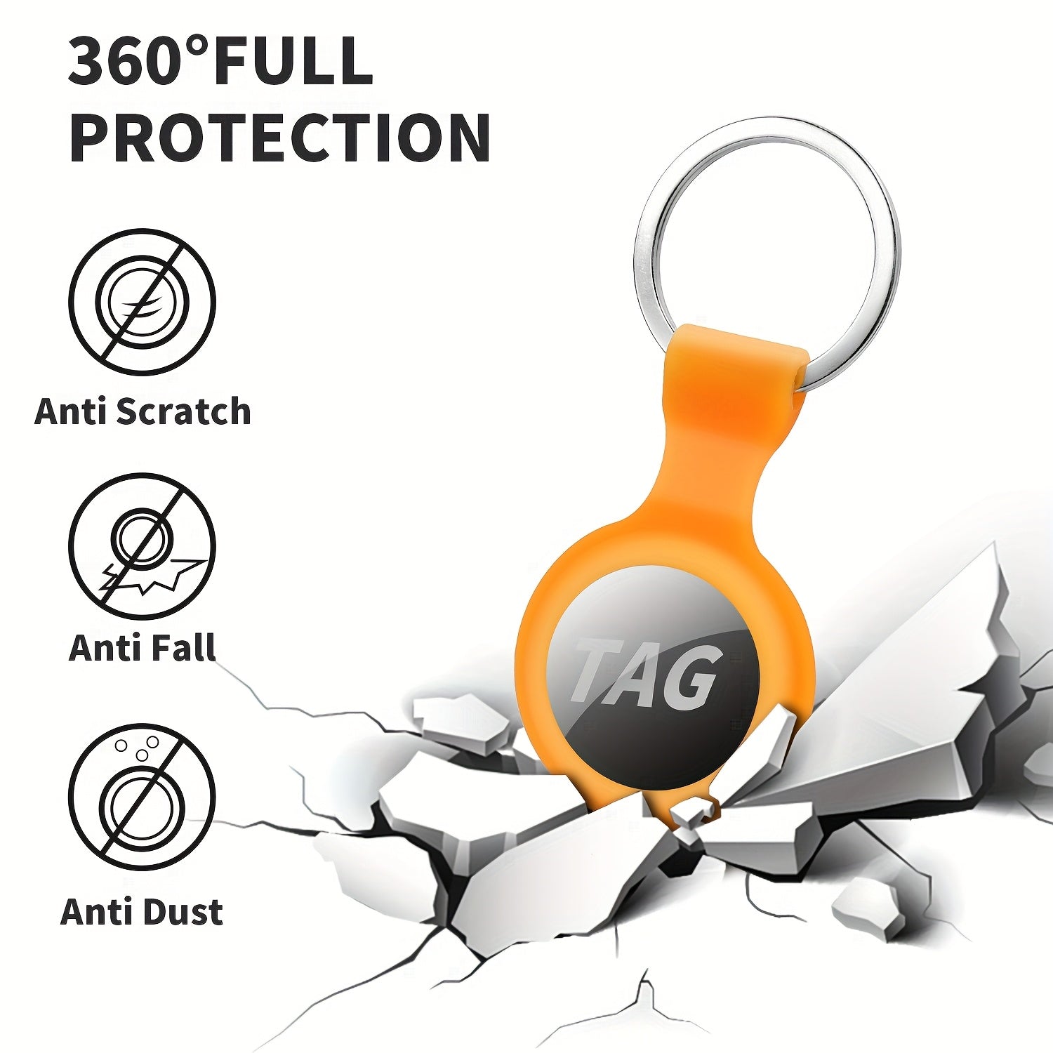 Lot de 4 coques de protection pour Apple AirTag, anti-perte, avec porte-clés, sécurise et transporte facilement votre traceur.