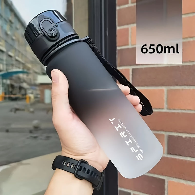 1pc 21.98oz/33.81oz Portable Sports Fitness Travel Water Bottle, Gradient Plastic Drinking Bottle For Men &amp; Women