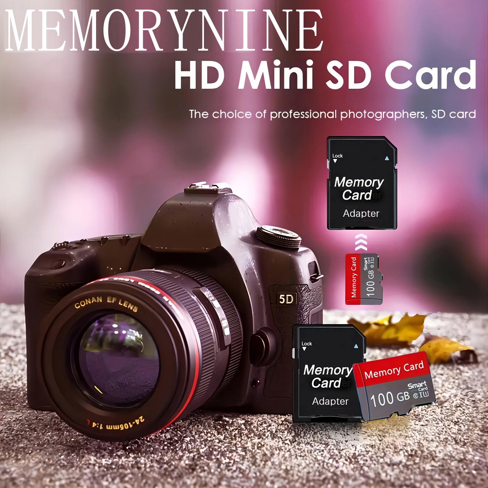 Carte Mémoire TF Classique Rouge/Gris : Capacités 8 à 128 Go, transmission stable, performance élevée, avec adaptateur SD, compatible téléphones, caméras et ordinateurs.