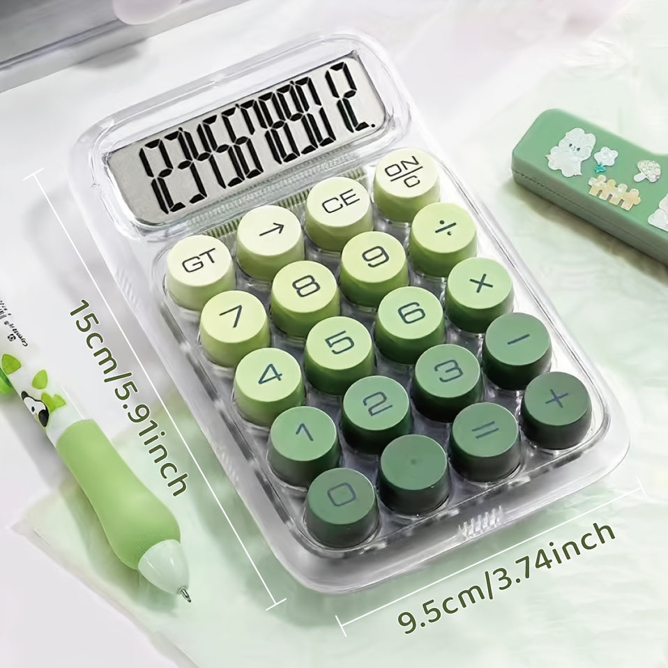 Calculatrice transparente Dopamine avec grand écran 12 chiffres, touches ergonomiques, design compact et durable, idéale pour bureau ou besoins spécifiques.