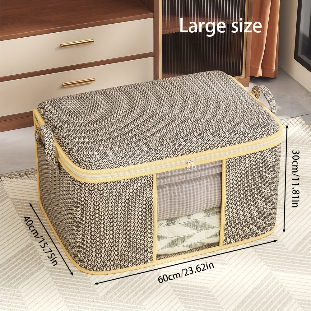 2pcs Heavy-Duty Storage Moving Bags | Quilt and Blanket Storage with Handles Set, Clear Window, Fabric Material, Contemporary Style, Multipurpose Use - TUZA, Under-Bed Storage