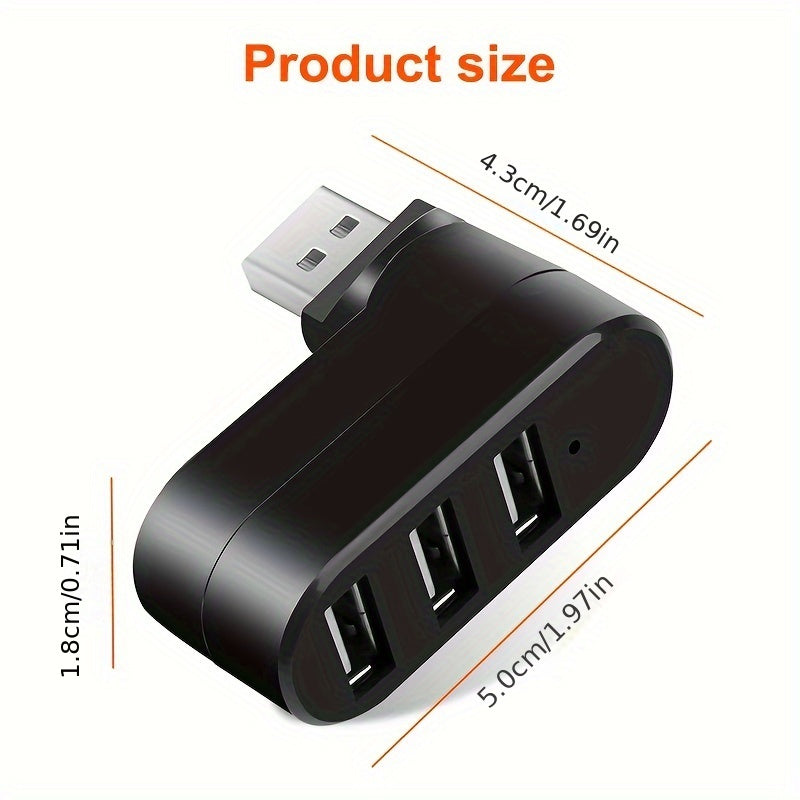 High Quality For Laptop For PC USB Hub Rotate Splitter Mini Adapter 3 Ports