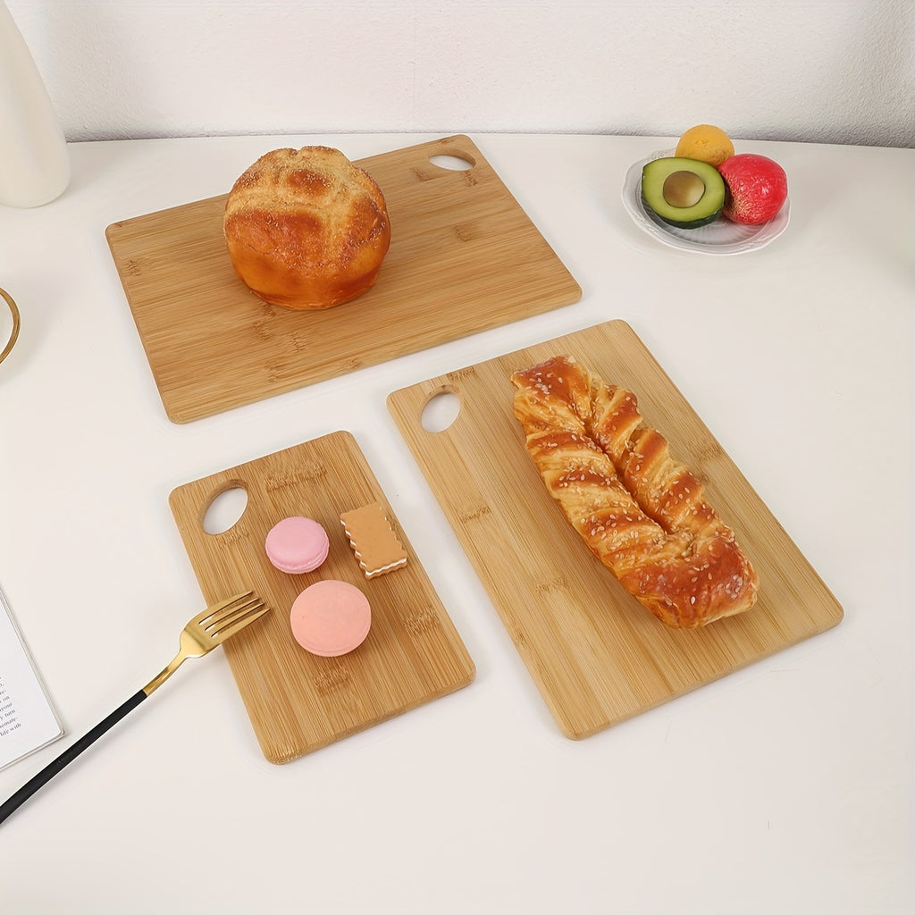 1pc Gold 3pcs Wooden Cutting Board Chopping Board Charcuterie Board for Kitchen Meat, Cheese, Bread, Vegetables And Fruits, Kitchen Utensils, Home Dormitory Cutting Board