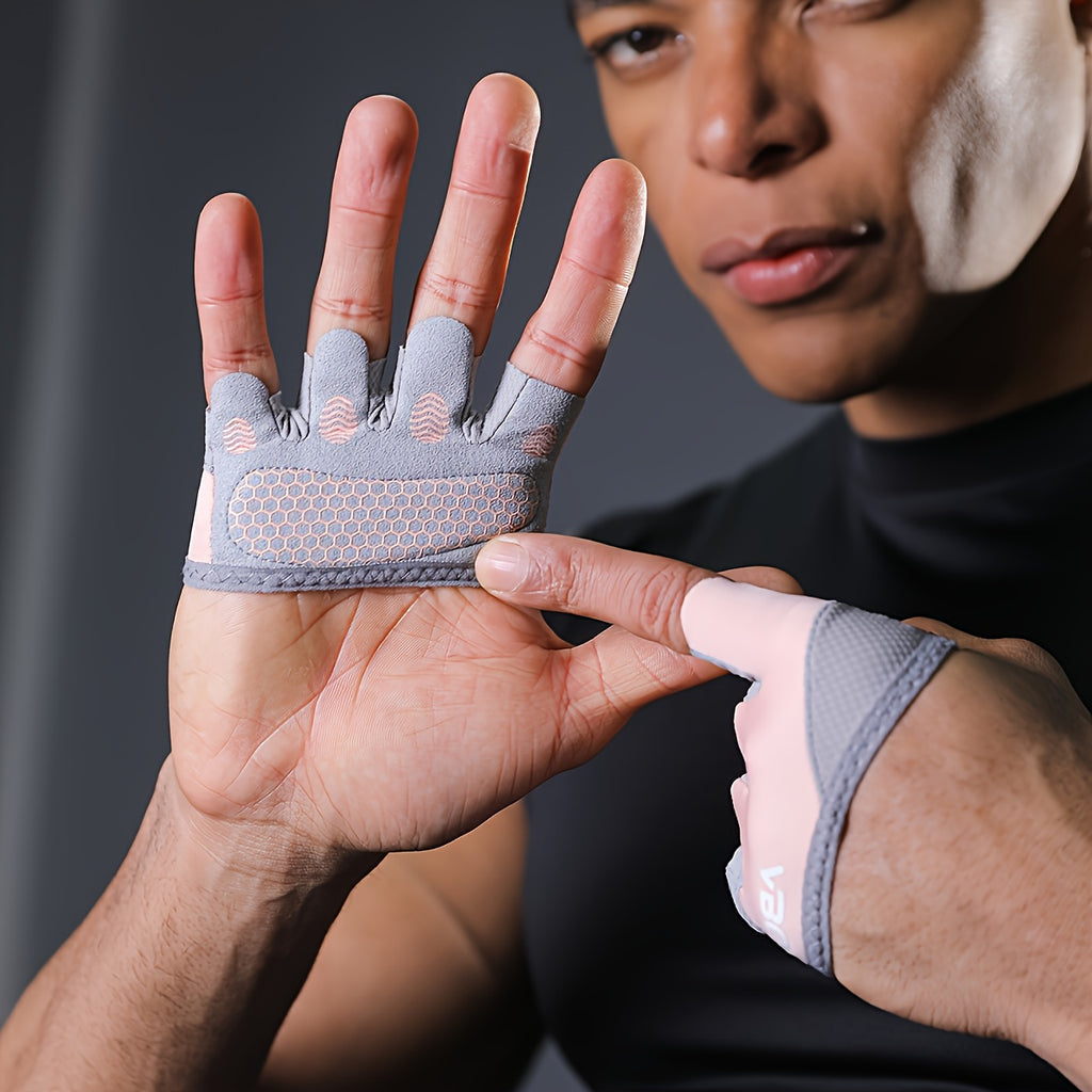 2pcs Unisex Half-Finger Fitness Gloves | Men And Women Four-finger Gloves, Non-slip Breathable Design with Quick-Dry Moisture-Wicking Fabric, Pull on Closure, Woven, Super Fiber Skin Material by