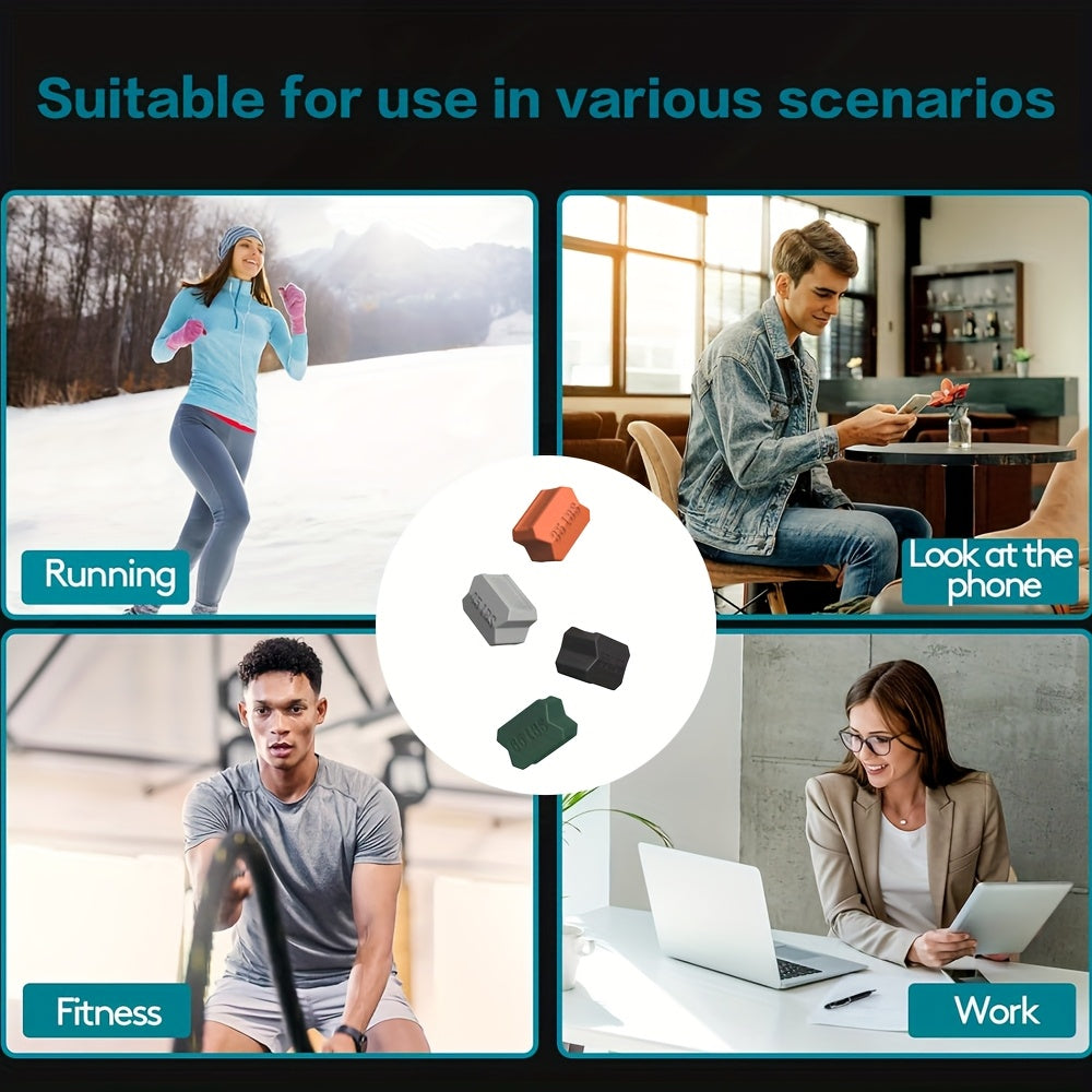 Lot de 4 exerciteurs de mâchoire, silicone, 4 niveaux de résistance, entraînement des muscles faciaux pour hommes et femmes.