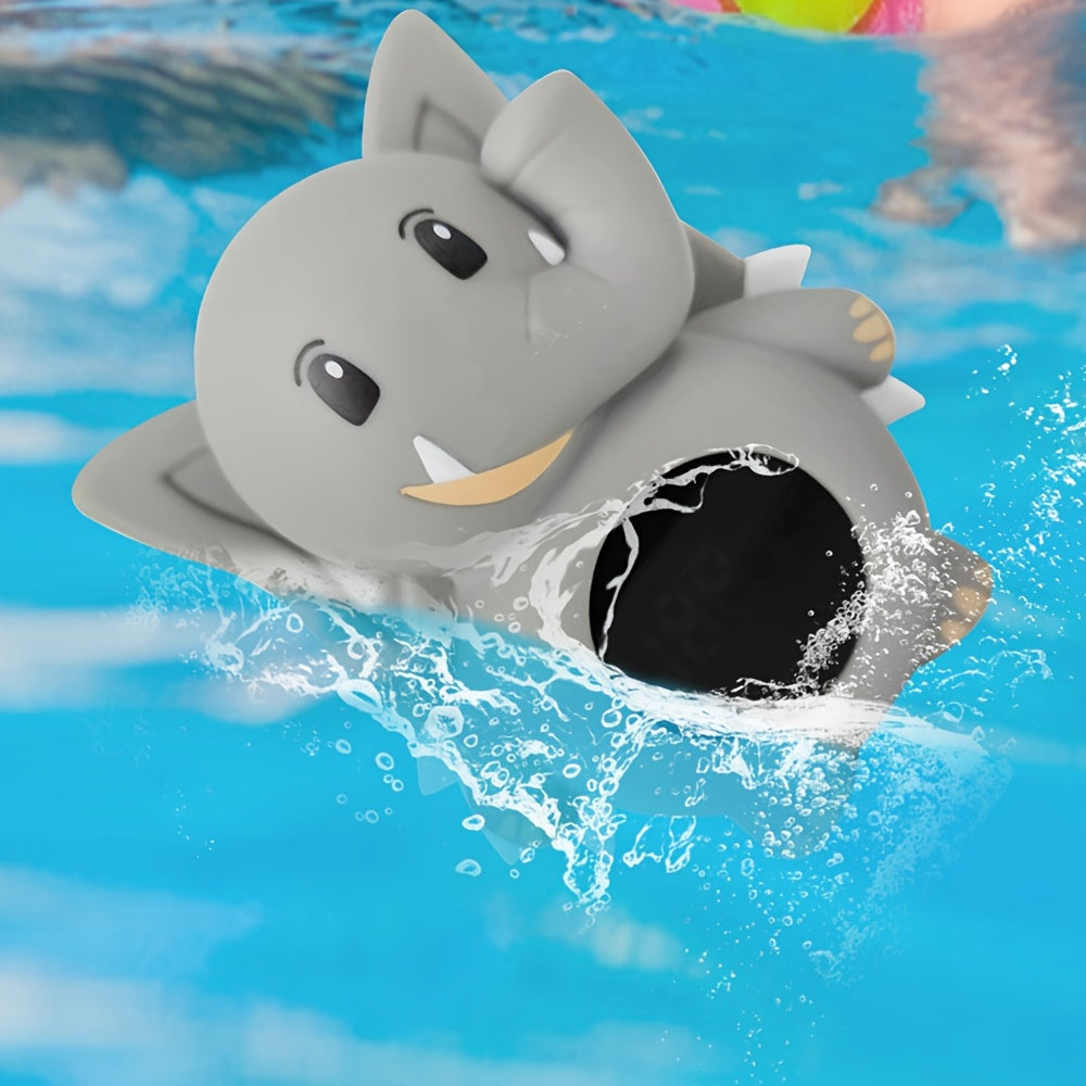 LED Display Celsius Fahrenheit Cartoon Elephant Water Thermometer for Kids, Room &amp; Bathroom Sink Triple Precision Induction Hygrometer with Button Battery Included - Christmas Birthday Gift Home Decor, Playful Design, Safe Ma