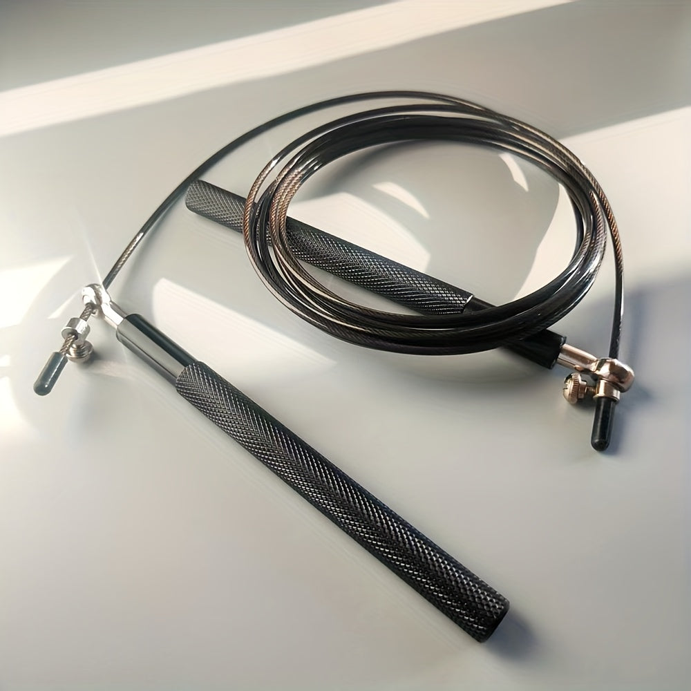 Corde à Sauter Professionnelle : Poignées aluminium robustes, rotation 360°, grip antidérapant, système corde rapide, idéale HIIT, boxe et gym.