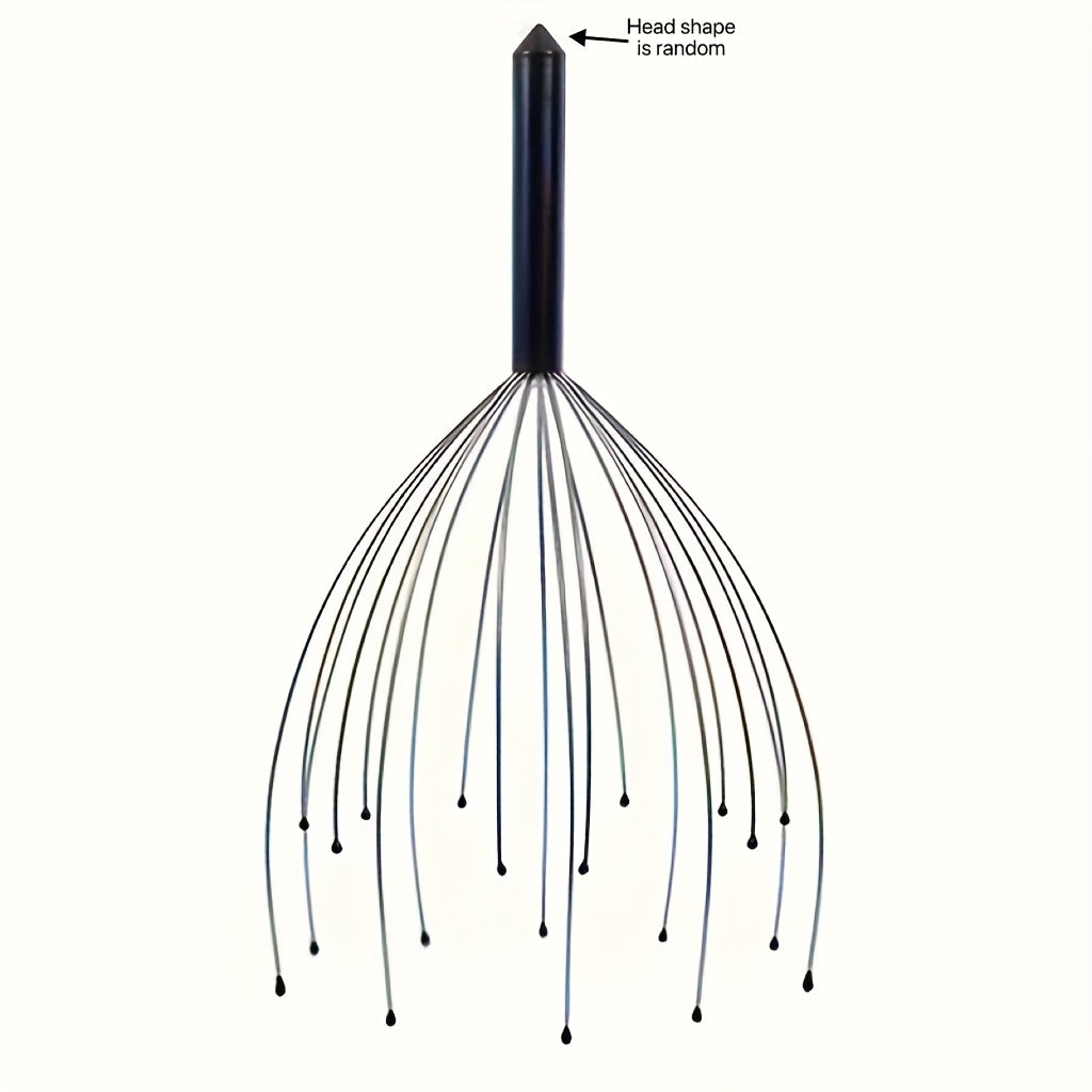 20-Finger Handheld Scalp Massager – Ergonomic Head Scratcher with Soft Cushioned Tips, Durable &amp; Washable for Deep Relaxation, Stress, and Comfortable Scalp Care, Ideal for Men and Women