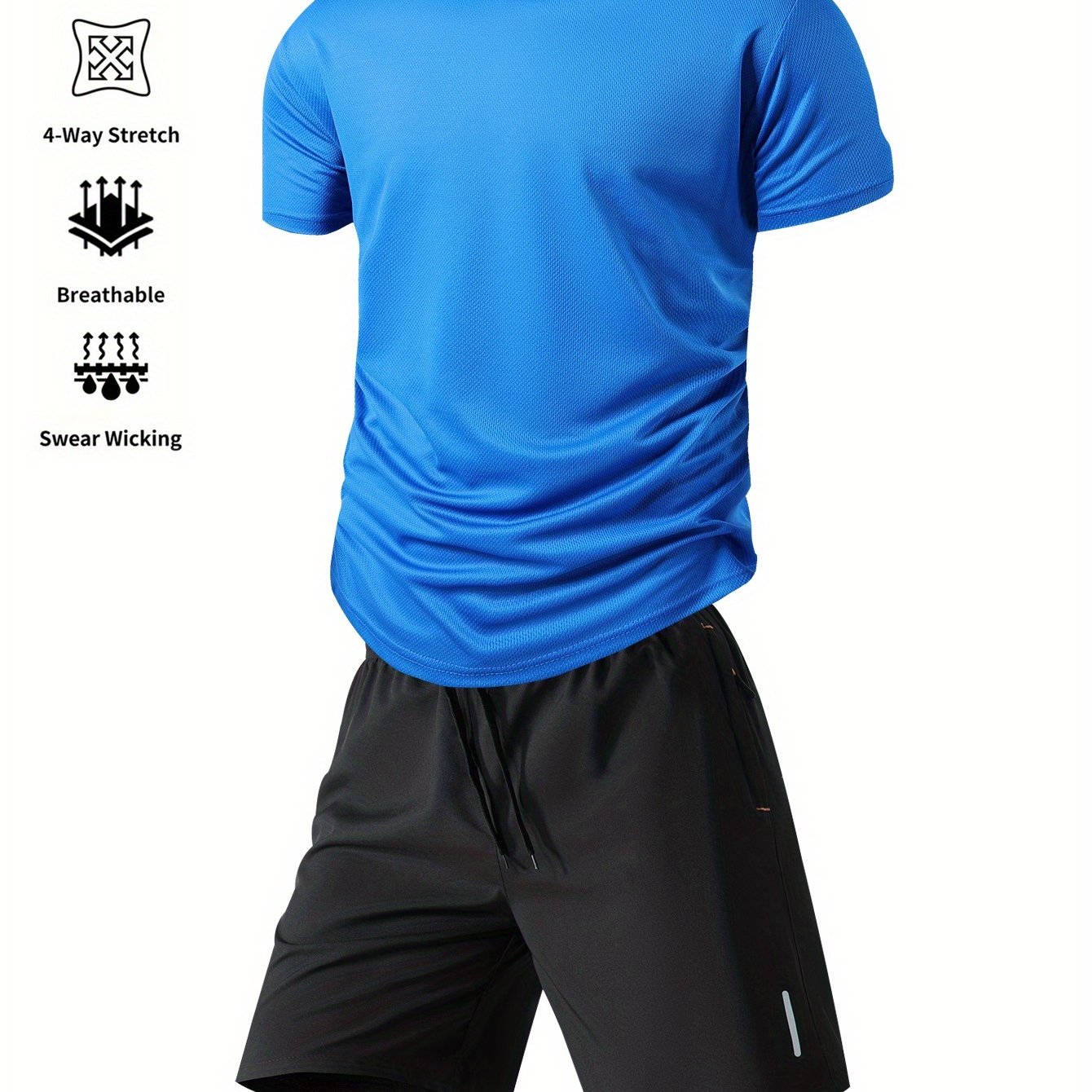 Ensemble sportif homme été, deux pièces, léger et respirant, parfait pour fitness, course, entraînement et loisirs actifs.