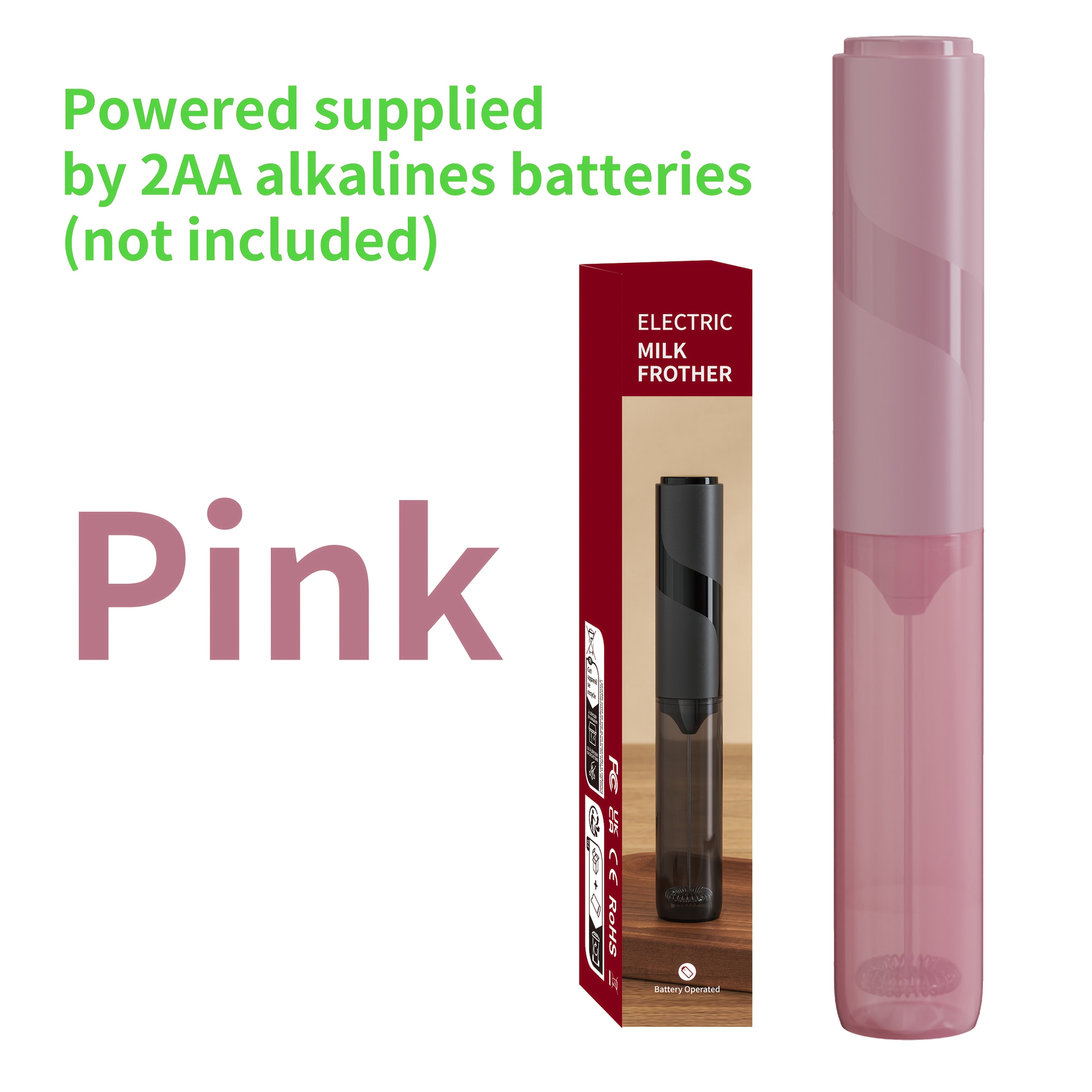 CLITON Electric Handheld Milk Frother with Storage Sleeve - Portable - Milk Shaker Suitable for Latte, Cappuccino, Protein Smoothies - Compact Milk Mixer with Froth Enhancer, Ideal for, Travel &amp; Gifts