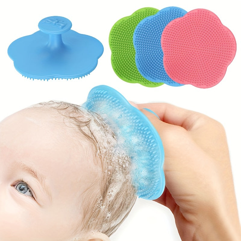 Peigne de massage en silicone doux, brosse bain et cheveux pour nouveau-nés, soin et développement, cadeau idéal pour fêtes.