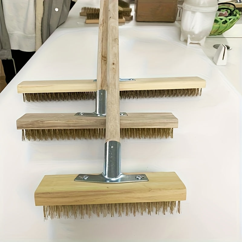 Heavy Duty Wire Floor Brush with Metal Bristles - Manual Cleaning Tool for Efficient Moss &amp; Debris Removal, Sturdy Iron Construction for Metal Surfaces &amp; Garden Cleaning, Durable Garden Cleaning Brush, Garden Cleaning Brush,