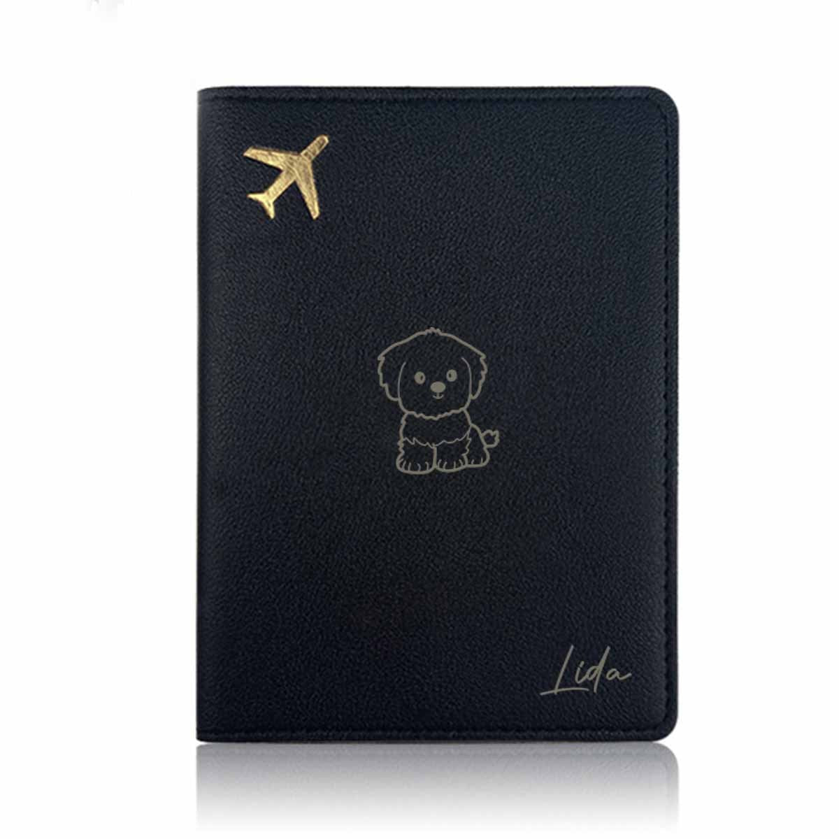 1pc of Personalized Passport Book Featuring a Stylish Dog Design, Along with a Minimalist Airplane Passport Tag, Perfect for Travel. This Fashionable Passport Holder Is Ideal for Business Trips And Organizing Travel Documents