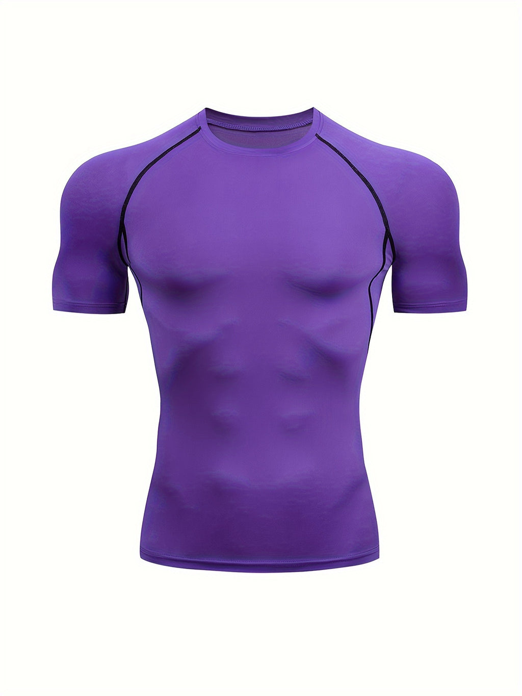 T-shirt de compression homme haute élasticité, respirant et séchage rapide, manches courtes, idéal pour le gym et activités extérieures.
