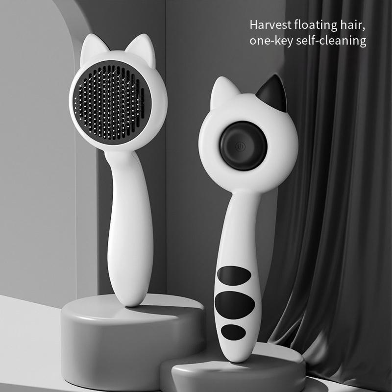 1pc Self-Cleaning Cat Comb with Effortless Floating Hair Removal - Cute, Non-Toxic, Quick-Grip design for Long/Short Hair Cats - Ideal Christmas &amp; Independence Day Gift for Pet Owners - Reduces Shedding &amp; Matts Prevention, Ca