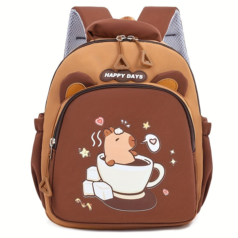 Cute Capybara Pattern Backpack - Large Capacity, Lightweight &amp; Stylish, Adjustable Straps, Durable Lining, Perfect for School, Travel &amp; Outings, Capybara Accessorie