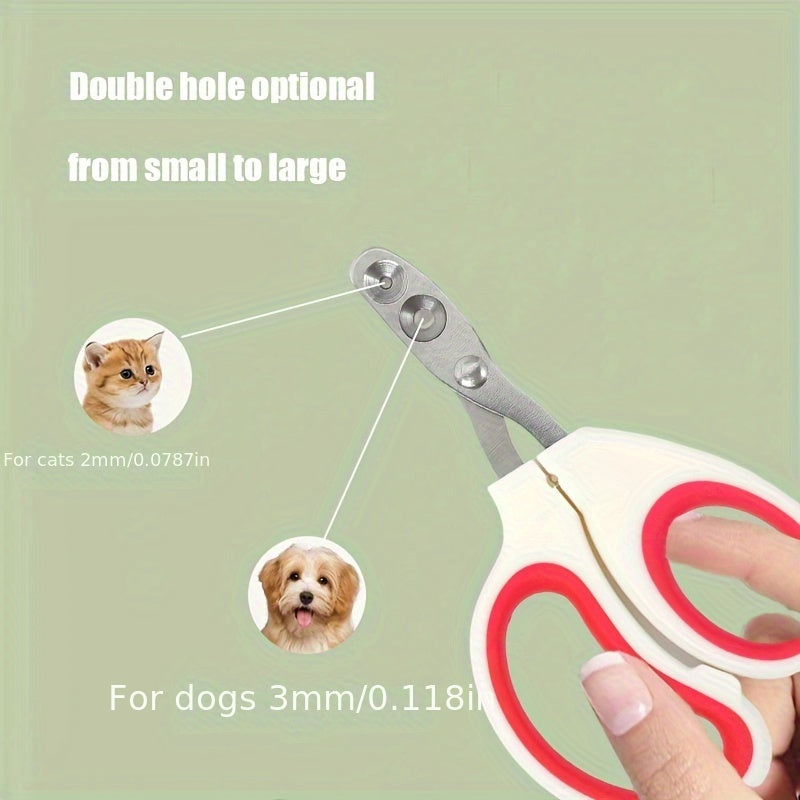 Stainless Steel Pet Nail Clippers for Cats and Small Dogs – Ergonomic Grip, Precise Trimming, Safe &amp; Easy to Use with Red Accent Handles