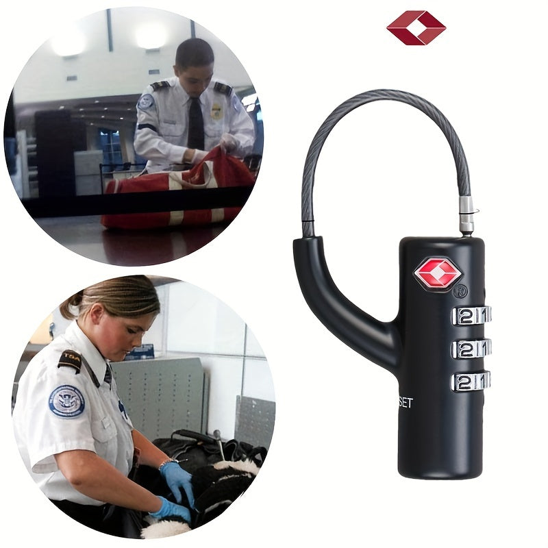 Cadenas TSA à combinaison avec câble métallique, sécurisé pour valises, conforme aux normes aéroportuaires, pratique et robuste pour voyages.