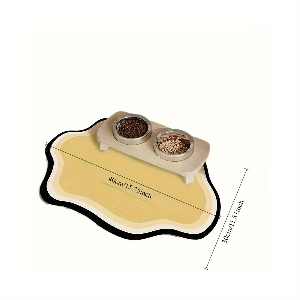 Tapis de repas personnalisé pour animaux, absorbant, antidérapant, séchage rapide, style nordique, caoutchouc durable, idéal intérieur pour chats et chiens.
