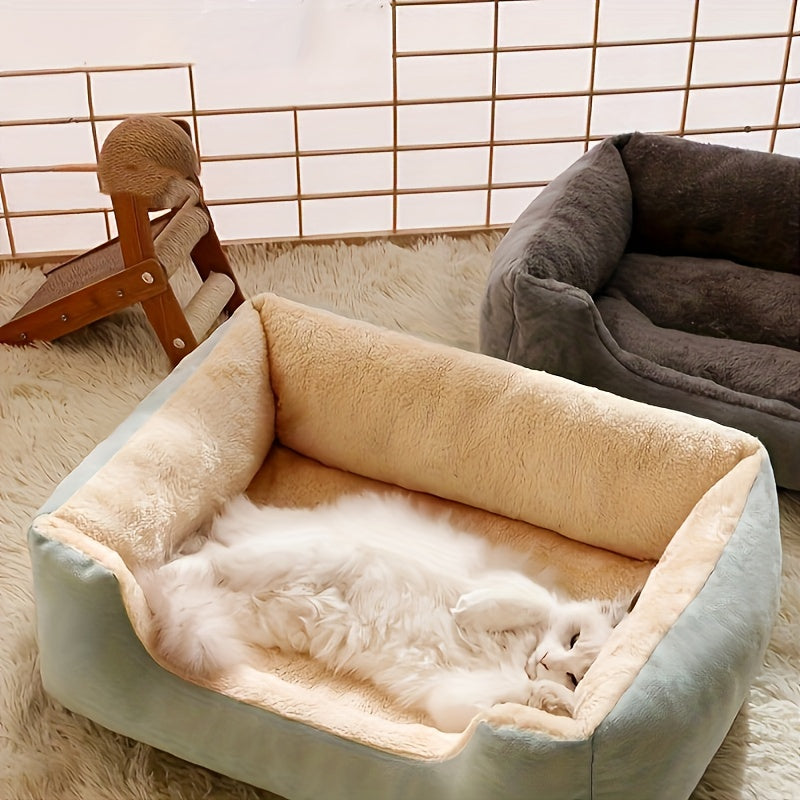 Lit en peluche confortable pour chats et petits chiens, quatre couleurs, canapé douillet, facile à utiliser, coussin doux, sans montage.