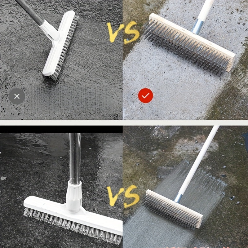 1pc Heavy-Duty Steel Wire Floor Brush - Ergonomic Handle, No Electricity Needed for Metal Surfaces, Garden, Orchard, Farm &amp; Outdoor Use - Durable Iron Tool for Lawn Care &amp; Landscaping, Garden Cleaning, Efficient Cleaning, Rob