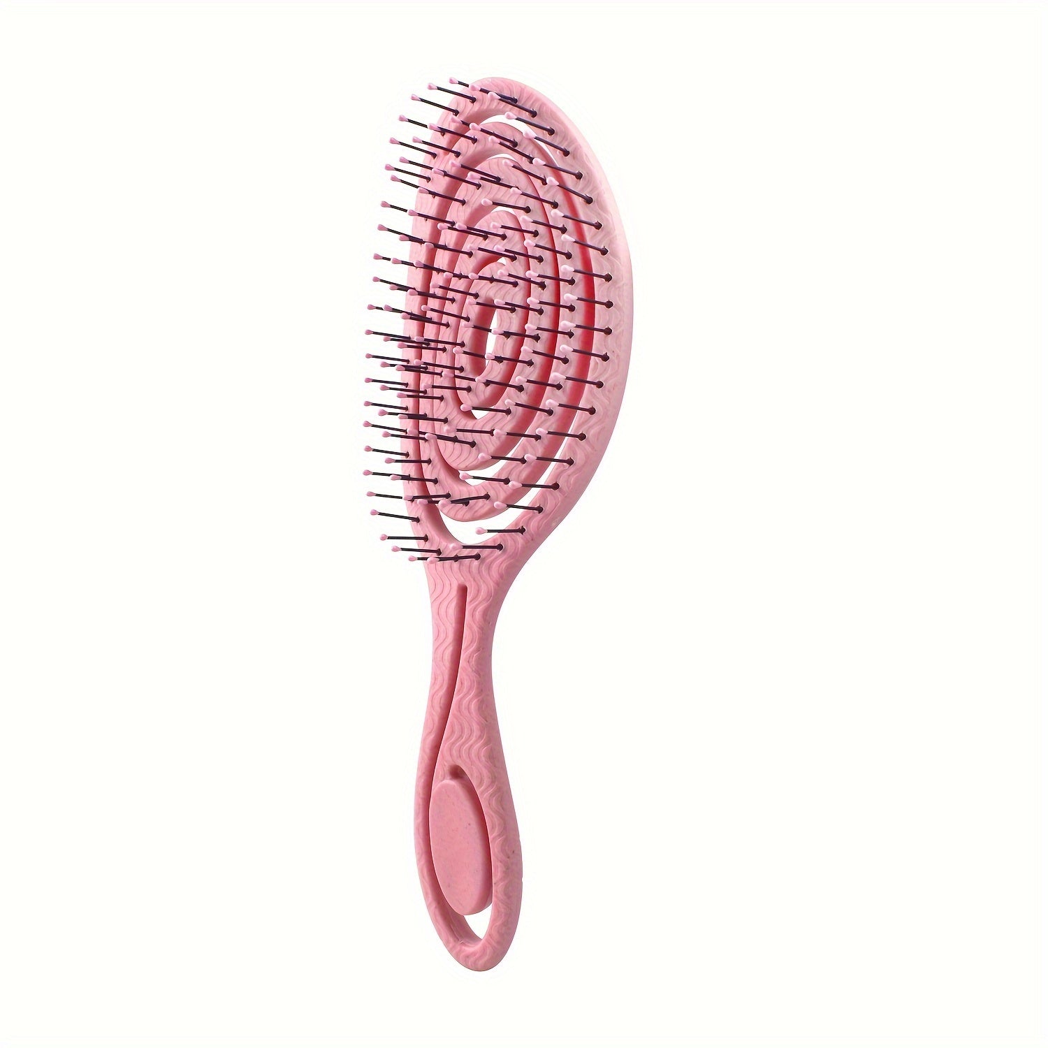 Peigne coiffure oval ajouré, démêlage facile pour cheveux secs ou mouillés, design ergonomique et pratique.