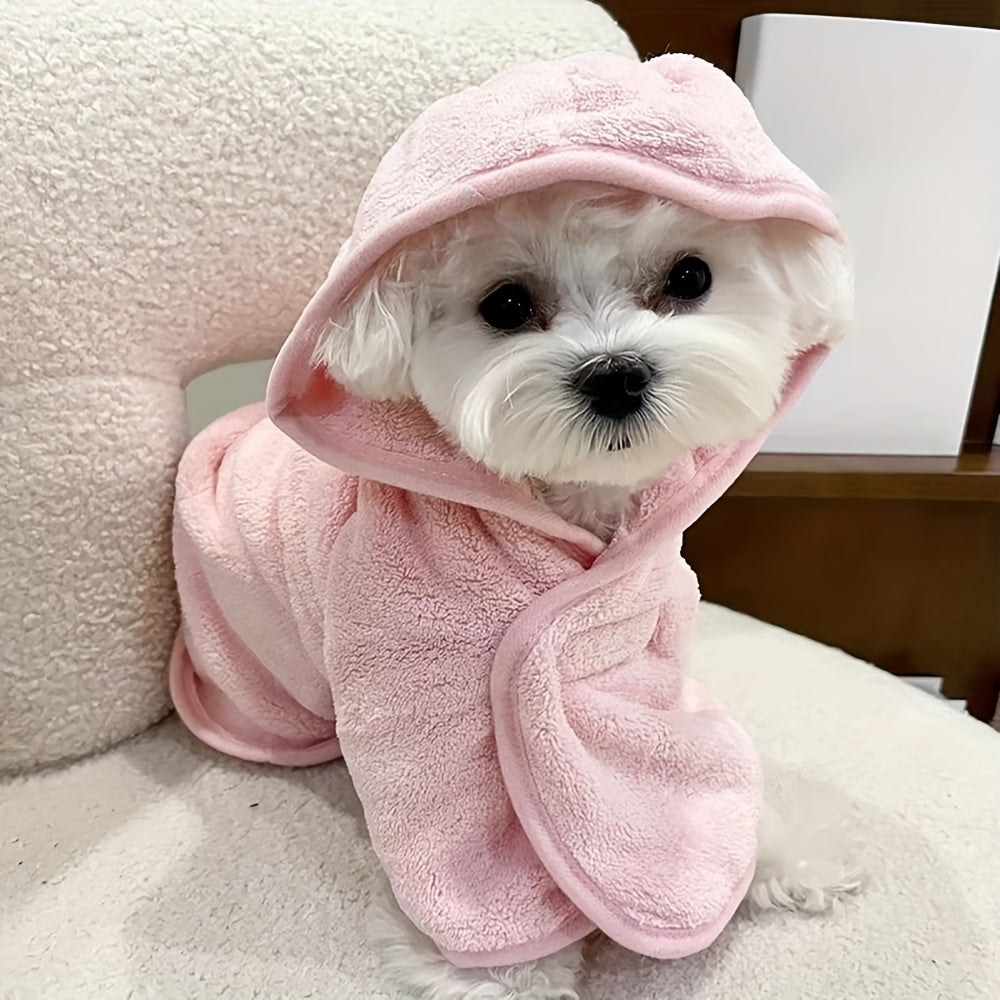 Ultra-Absorbent Microfiber Pet Bathrobe for Small to Medium Dogs &amp; Cats - Quick Dry, Soft, All-Season Comfort with Secure Hook-and-loop Fastener Closure