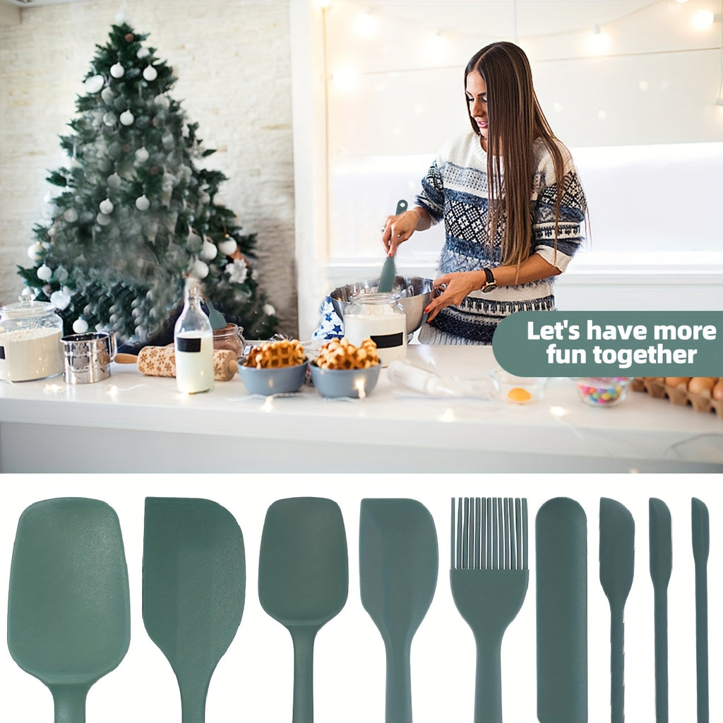 Silicone Baking Set with BBQ Brush, Cream Scraper, and Honey Spatula - Dishwasher Safe, Heat-Resistant Kitchen Tools for Grilling, Baking, and Holiday Cooking (Christmas, Halloween, Easter, Thanksgiving), Baking Essentials|Fri