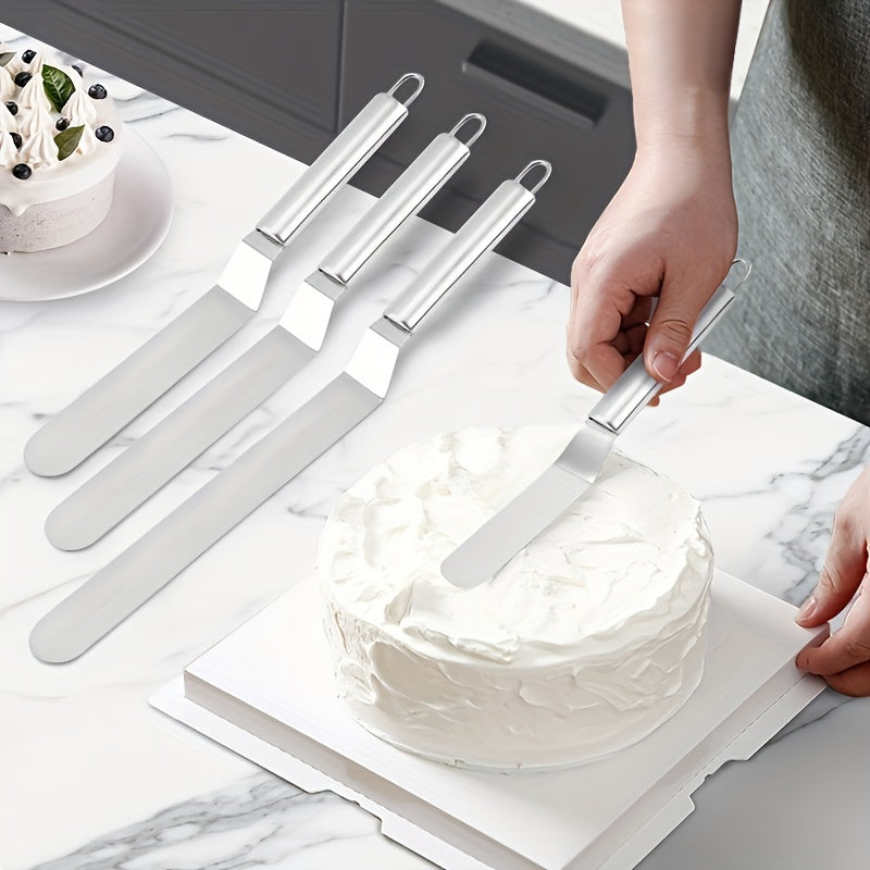 Spatule à Gâteau Premium en Acier Inoxydable : Antiadhésive, lisse crème et décors, durable, tailles 15 à 30 cm, outil essentiel pour pâtisserie et cadeau.