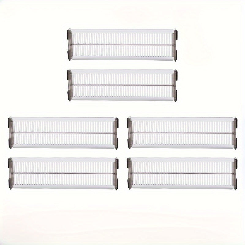 2pcs Adjustable Drawer Divider Organizer - Heavy-Duty Expandable Closet Organizer with Adjustable Sliding Drawers, Space-Saving Storage for Clothes, Kitchen, Office