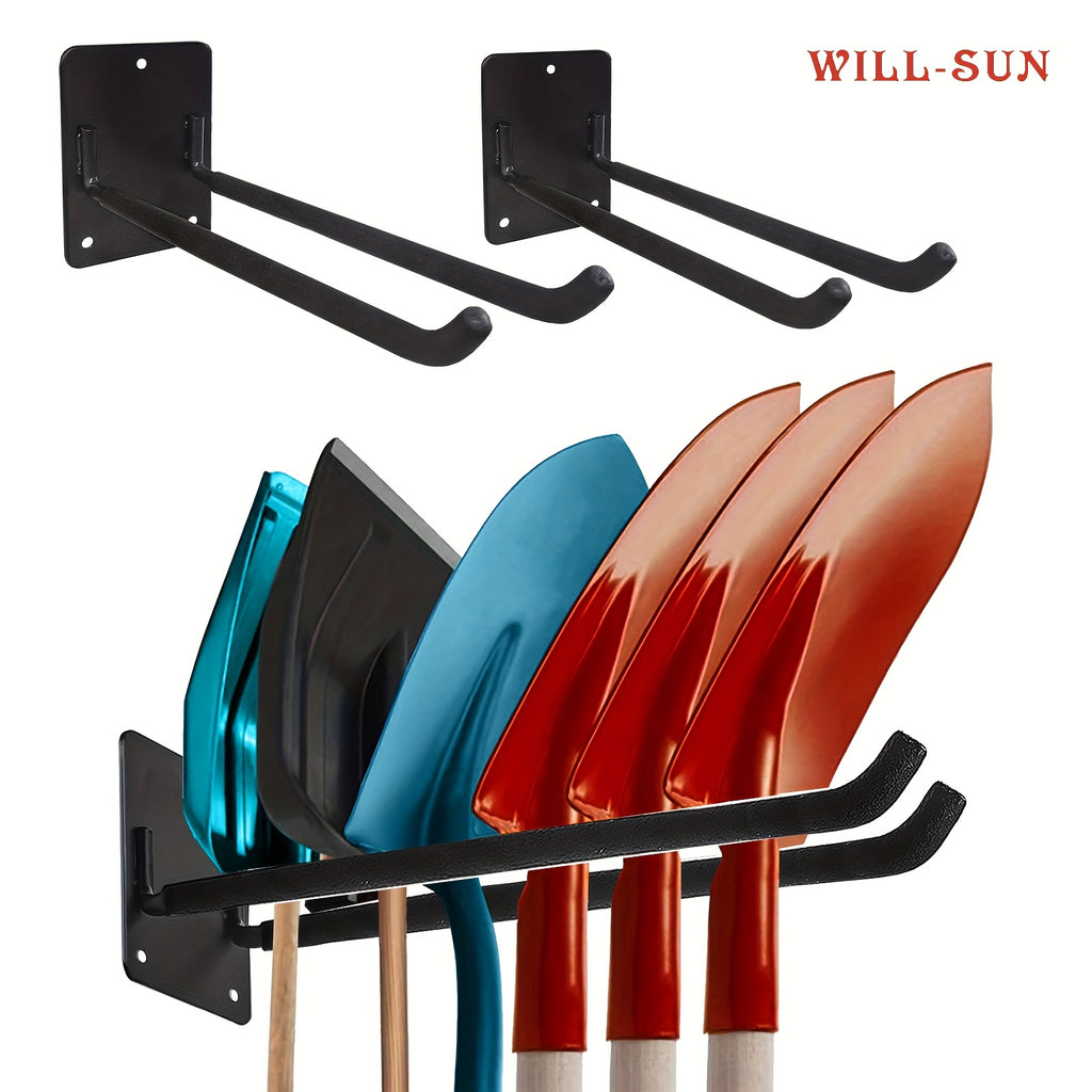 خطاف جراج معدني ثقيل برتقالي/أسود/أزرق، حامل مكنسة مثبت على الحائط، رف تعليق لأدوات البستنة، سهل التركيب، يمكنه حمل المجارف وأدوات المزرعة والحبال والسلالم وأدوات كهربائية مختلفة، مناسب للجراجات والحدائق والمساحيق