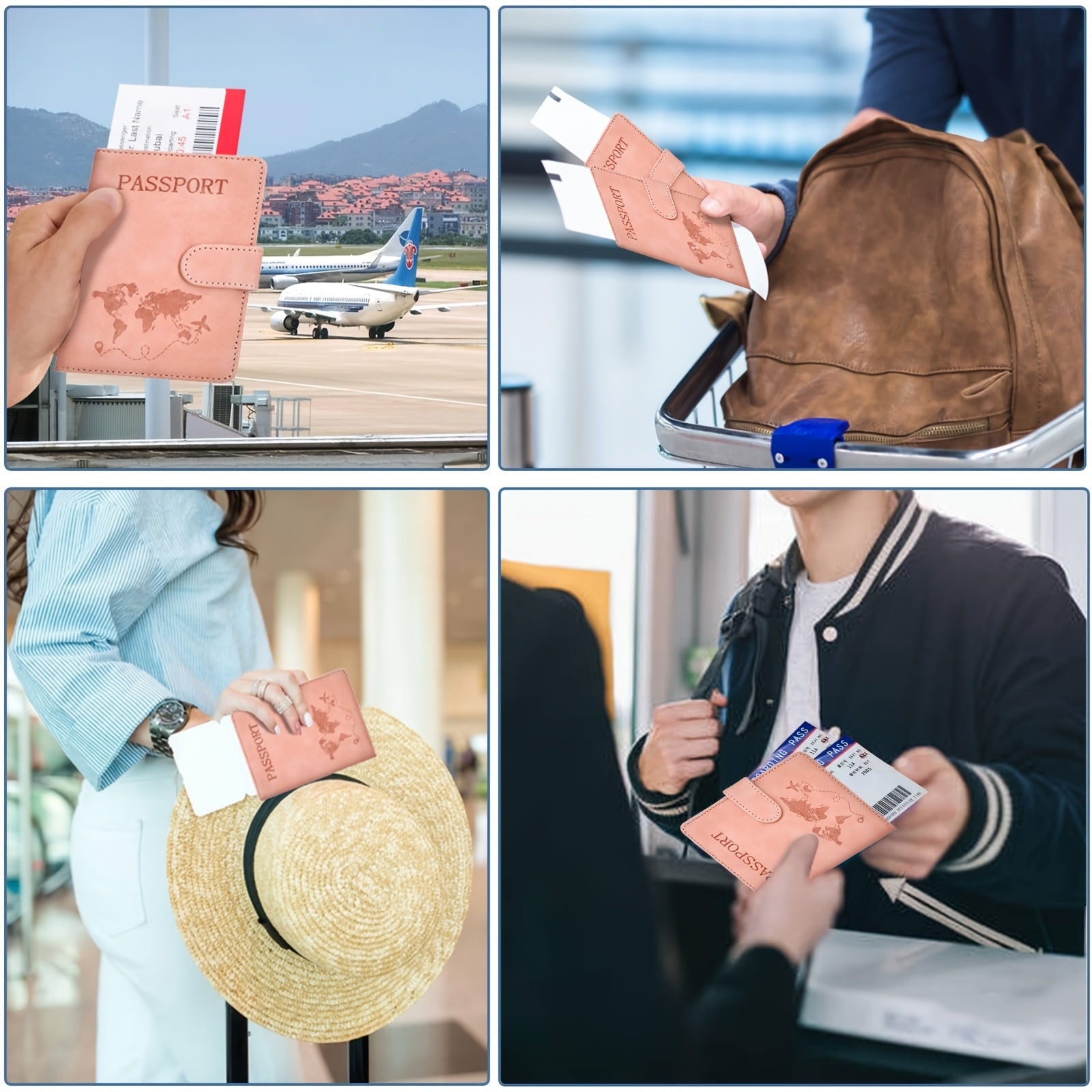 Porte-passeport élégant et pratique Protège vos documents de voyage, compact et facile à transporter, parfait pour déplacements et voyages internationaux.