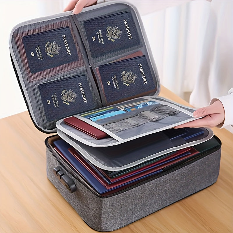 Sacoche à trois couches avec serrure, parfaite pour ordinateur portable, documents et essentiels de voyage, organisée et sécurisée grâce à ses fermetures éclair.