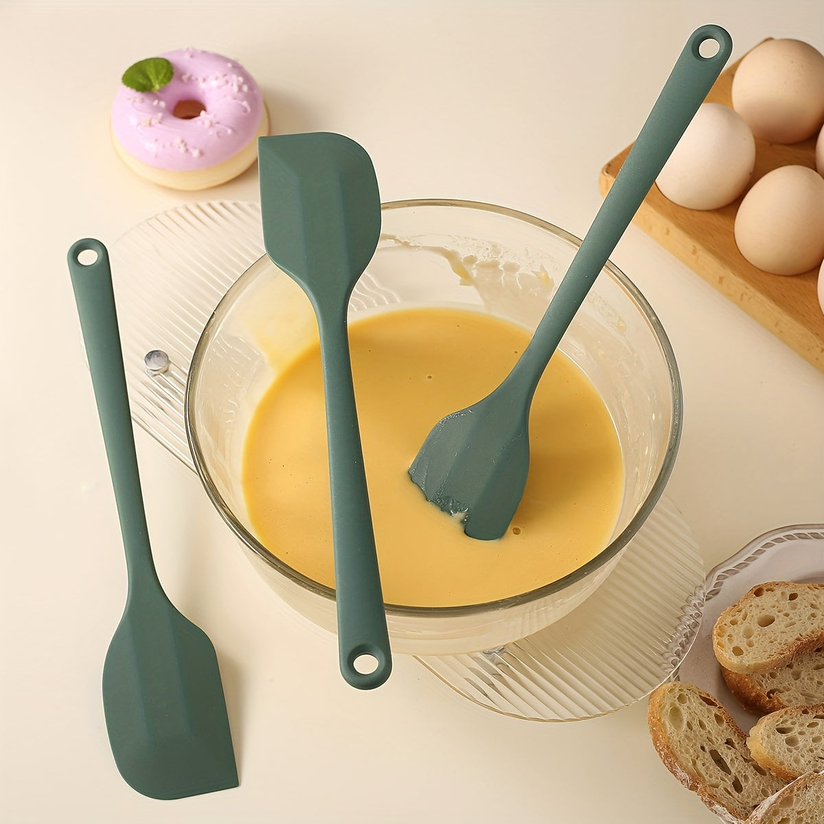 Silicone Baking Set with BBQ Brush, Cream Scraper, and Honey Spatula - Dishwasher Safe, Heat-Resistant Kitchen Tools for Grilling, Baking, and Holiday Cooking (Christmas, Halloween, Easter, Thanksgiving), Baking Essentials|Fri