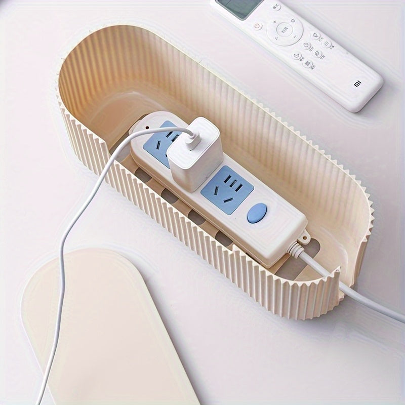 Boîte de rangement durable multifonction pour câbles d’alimentation et de données, design robuste avec surface texturée, pratique pour maison ou bureau.