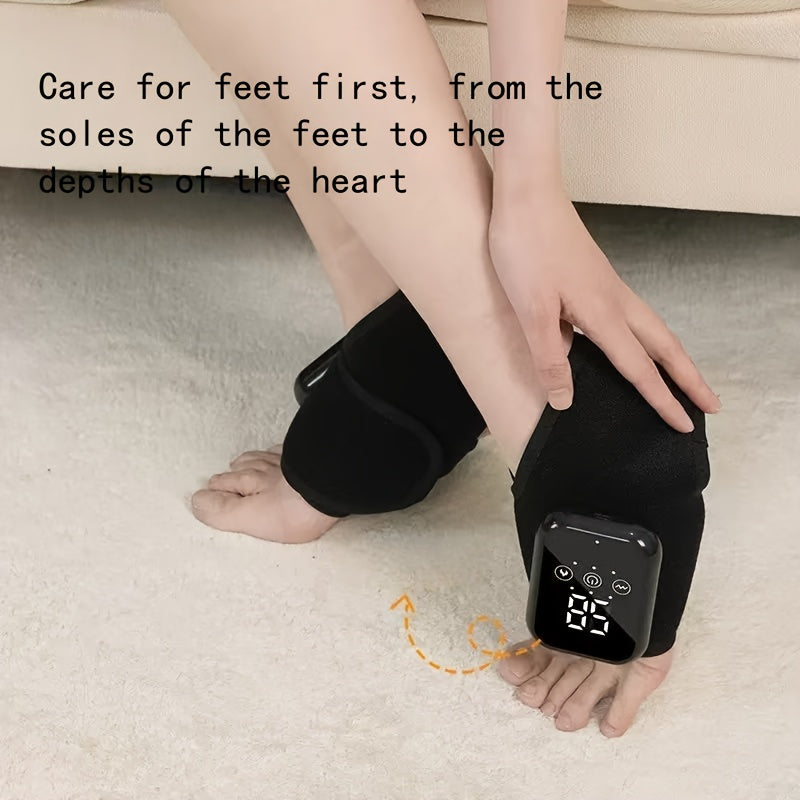 Ankle Massager with LCD Touchscreen, Vibration &amp; Hot Compress Function - 3 Heat Levels, Rechargeable, Usb-Powered, Ergonomic Design for Home Use - Ideal Gift for Seniors &amp; Friends, Pad for Back, Modern Aesthetic, Durable Cons