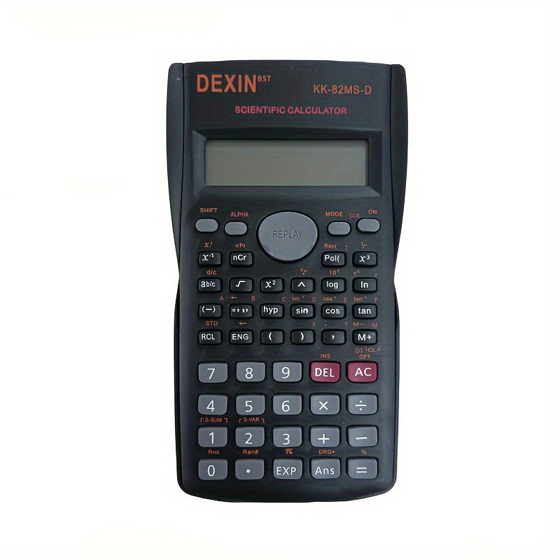 Calculatrice scientifique noire, multifonction, conçue pour étudiants et examens, idéale pour calculs complexes, sans pile, durable et pratique.