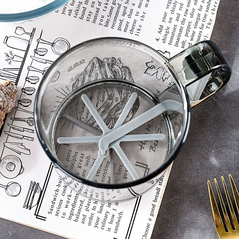 Tamis à Farine Semi-Automatique : Poignée ergonomique, maille fine, idéal pâtisserie, gâteaux et occasions festives comme Noël, Halloween ou Pâques.