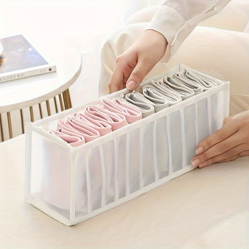 11 Grid Sock Underwear Storage Box: Transparent Mesh Closet Organizer for Household Underwear, Socks, Scarves, Ties - PVC Material