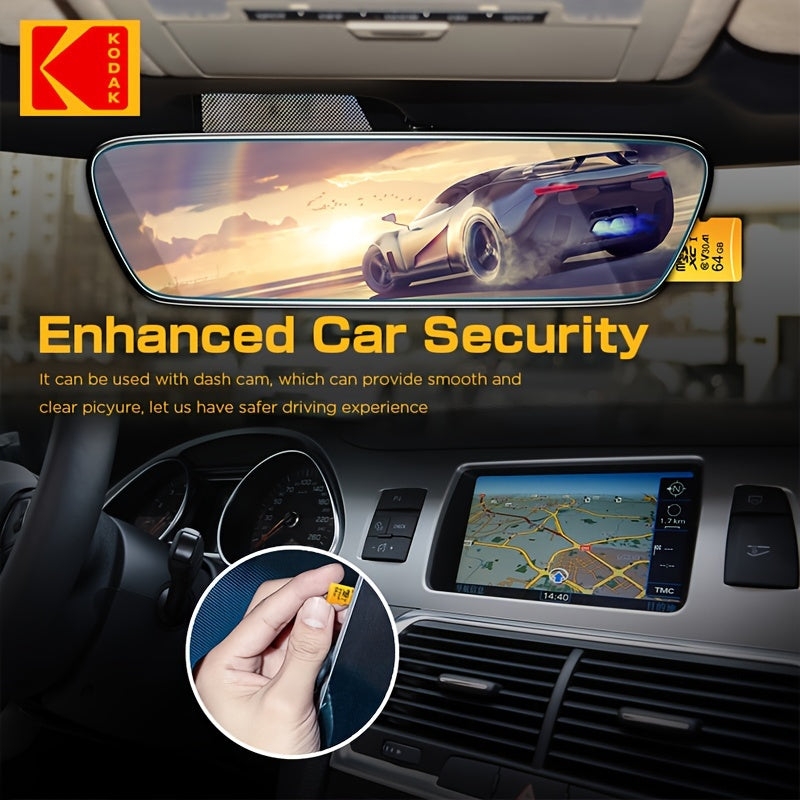 Carte Mémoire Kodak Micro TF U3 : Capacités 32 à 256 Go avec adaptateur SD, UHS-I haute vitesse, idéale 4K/120fps, compatible smartphones et caméras.